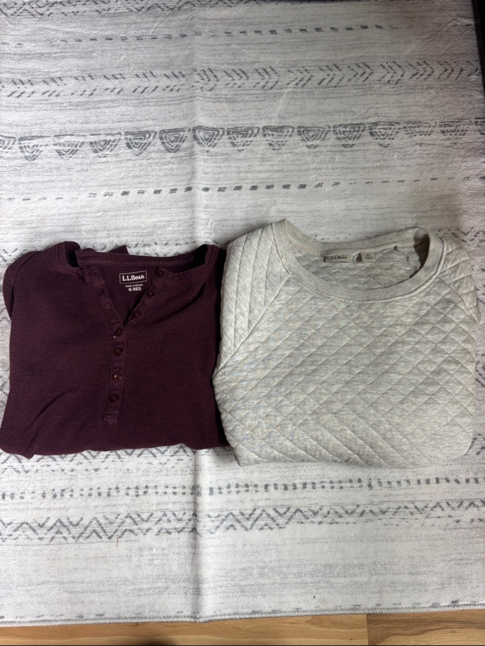 L.L. Bean Women's Plum Henley Thermal Sweater